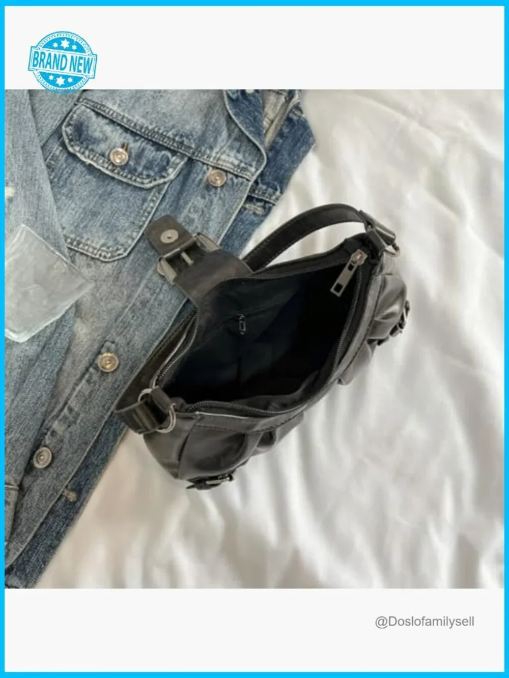 Y2K Retro Shoulder Bag Hobo Purse Top Handle Small Lightweight PU Leather